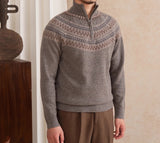 St. Moritz Wool Fair Isle Half Zip Jumper