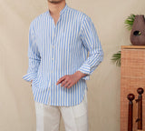 Riyadh Grandad Collar Long Sleeve Shirt