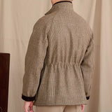 Enzo Prince Of Wales Padded Wool Blend Jacket