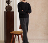 Firenze Textured Contrast Knit Wool Jumper