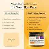 LA PURE Beef Tallow Face Cream – Grass-Fed with Aloe Vera & Hyaluronic Acid | 4 oz Deep Hydration
