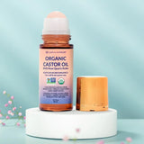 Queen of the Thrones Organic Golden Castor Oil Roll-On with Rose Quartz – 100% Pure | USDA Certified | 50ml